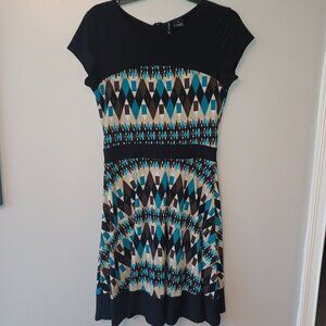 New Directions bold patterned dress size S